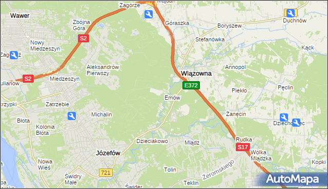 mapa Emów, Emów na mapie Targeo
