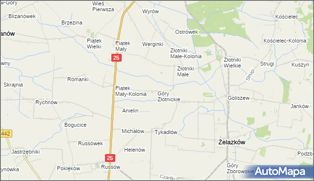 mapa Góry Złotnickie, Góry Złotnickie na mapie Targeo