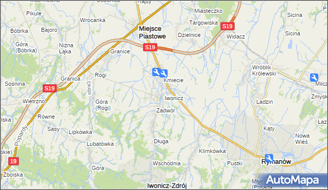 mapa Iwonicz, Iwonicz na mapie Targeo