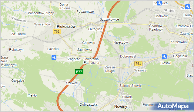 mapa Janów gmina Piekoszów, Janów gmina Piekoszów na mapie Targeo