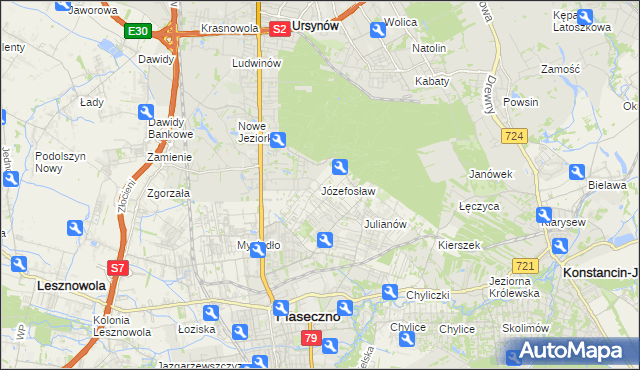 mapa Józefosław, Józefosław na mapie Targeo