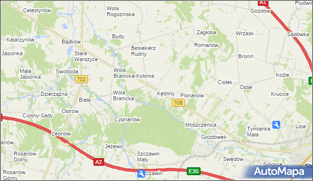 mapa Kębliny, Kębliny na mapie Targeo