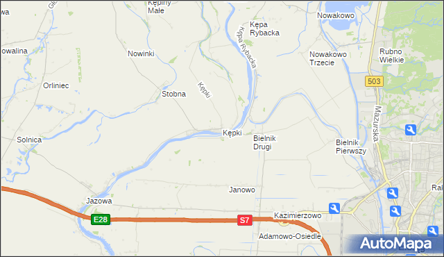 mapa Kępki gmina Nowy Dwór Gdański, Kępki gmina Nowy Dwór Gdański na mapie Targeo
