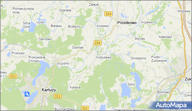 mapa Kobysewo, Kobysewo na mapie Targeo