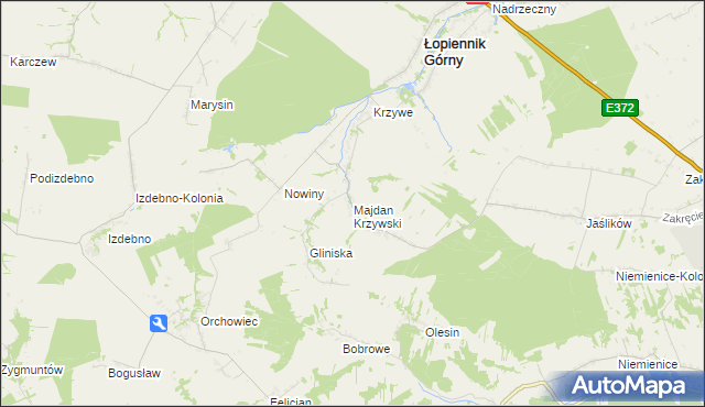 mapa Majdan Krzywski, Majdan Krzywski na mapie Targeo