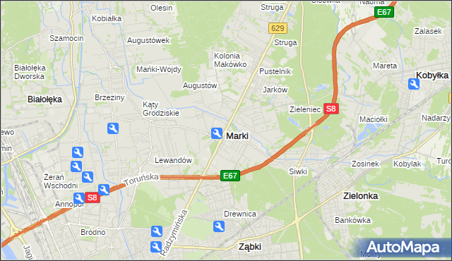 mapa Marki powiat wołomiński, Marki powiat wołomiński na mapie Targeo