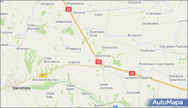 mapa Marychnów, Marychnów na mapie Targeo