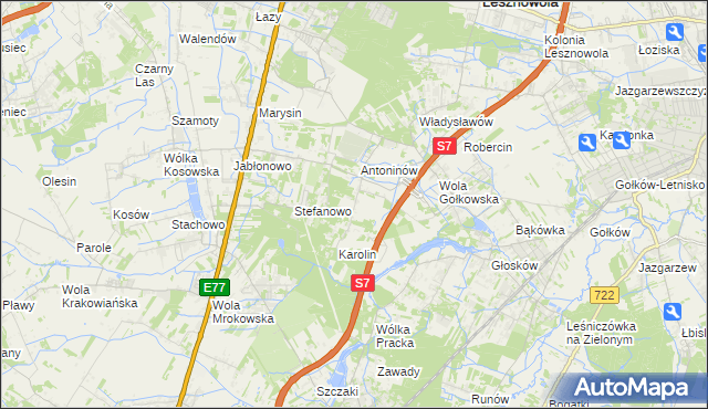 mapa Mieszkowo gmina Piaseczno, Mieszkowo gmina Piaseczno na mapie Targeo