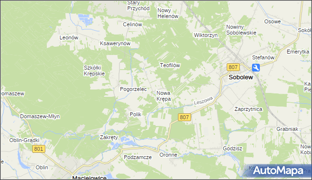 mapa Nowa Krępa, Nowa Krępa na mapie Targeo