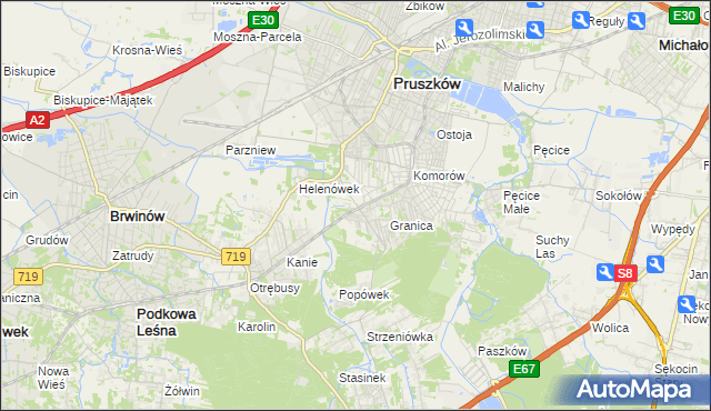 mapa Nowa Wieś gmina Michałowice, Nowa Wieś gmina Michałowice na mapie Targeo