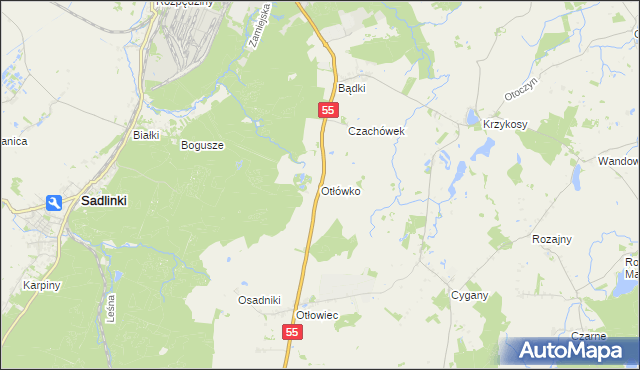 mapa Otłówko, Otłówko na mapie Targeo