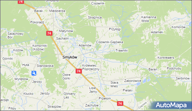 mapa Piaski Królewieckie, Piaski Królewieckie na mapie Targeo