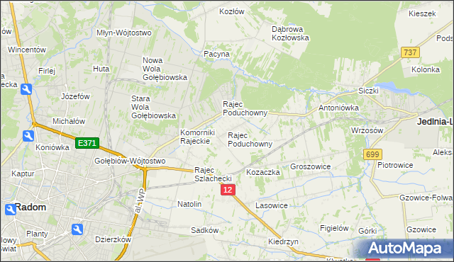 mapa Rajec Poduchowny, Rajec Poduchowny na mapie Targeo