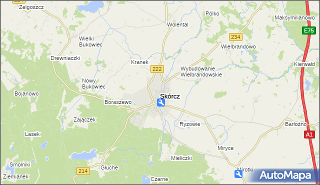 mapa Skórcz, Skórcz na mapie Targeo