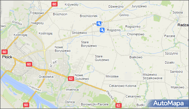 mapa Stare Gulczewo, Stare Gulczewo na mapie Targeo