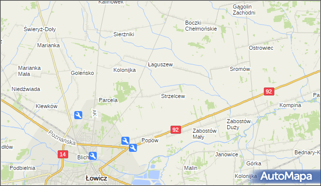 mapa Strzelcew, Strzelcew na mapie Targeo