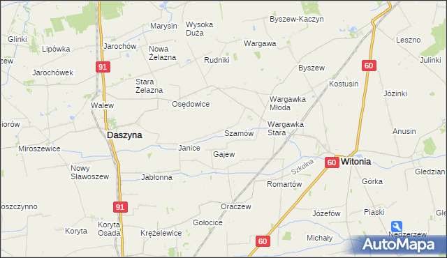 mapa Szamów, Szamów na mapie Targeo