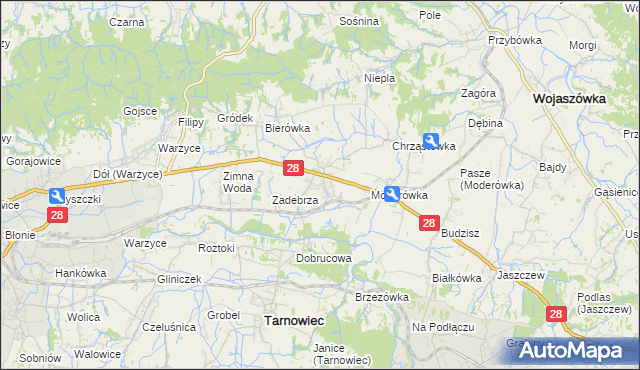 mapa Szebnie, Szebnie na mapie Targeo