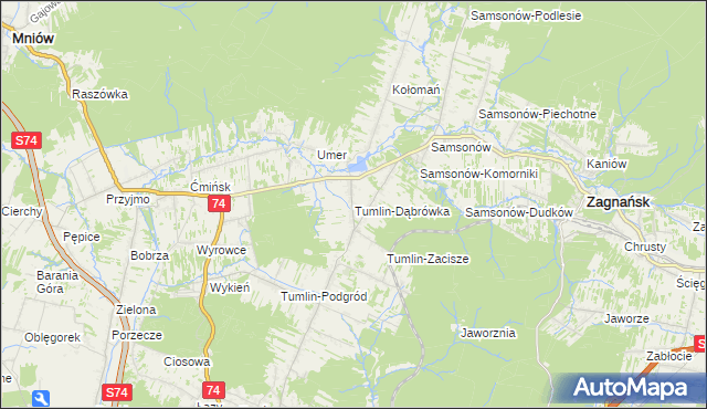 mapa Tumlin-Dąbrówka, Tumlin-Dąbrówka na mapie Targeo