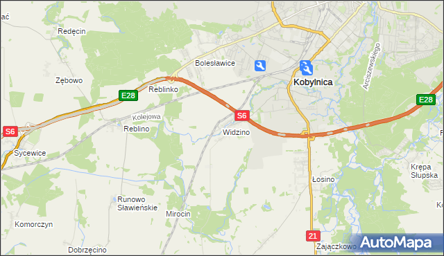 mapa Widzino, Widzino na mapie Targeo