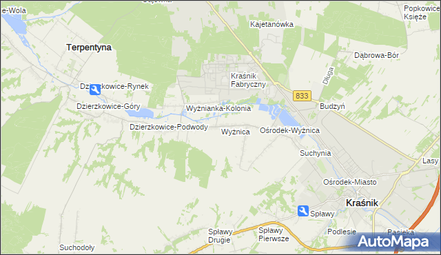 mapa Wyżnica, Wyżnica na mapie Targeo