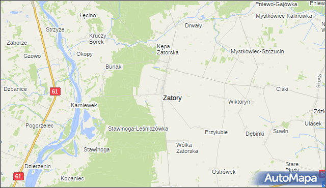 mapa Zatory, Zatory na mapie Targeo