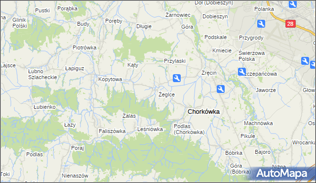 mapa Żeglce, Żeglce na mapie Targeo