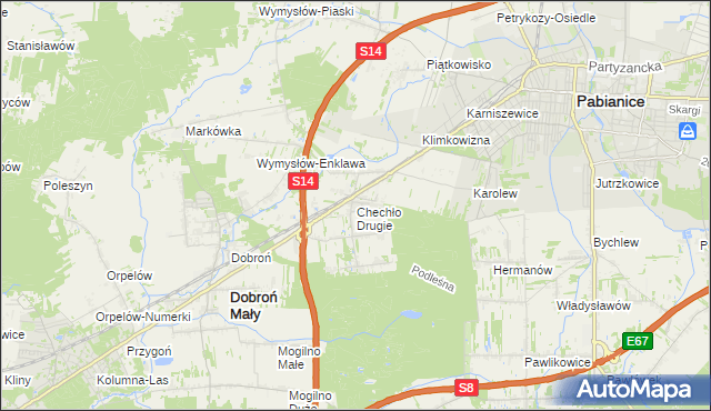 mapa Chechło Drugie, Chechło Drugie na mapie Targeo