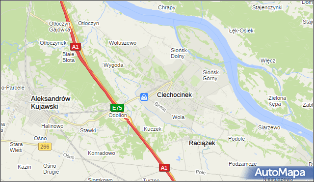 mapa Ciechocinek, Ciechocinek na mapie Targeo