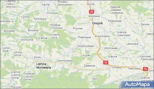 mapa Gosprzydowa, Gosprzydowa na mapie Targeo