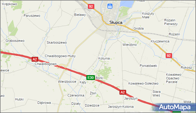 mapa Kotunia, Kotunia na mapie Targeo