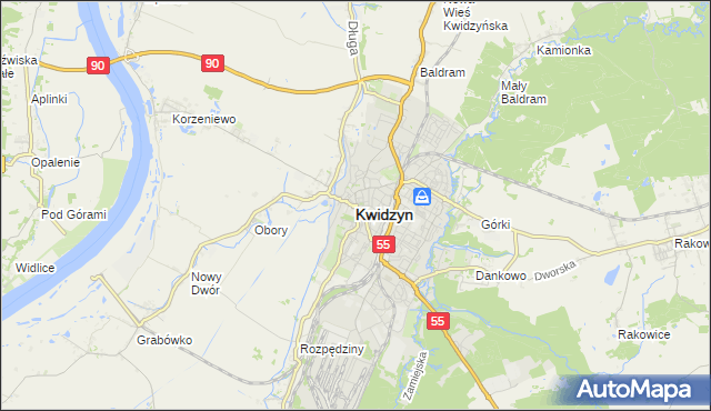 mapa Kwidzyn, Kwidzyn na mapie Targeo