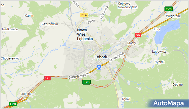 mapa Lębork, Lębork na mapie Targeo