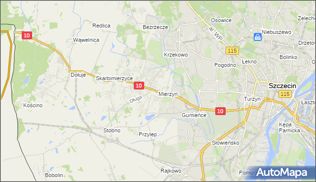 mapa Mierzyn gmina Dobra (Szczecińska), Mierzyn gmina Dobra (Szczecińska) na mapie Targeo