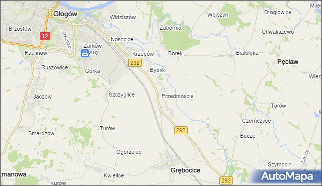 mapa Przedmoście gmina Głogów, Przedmoście gmina Głogów na mapie Targeo