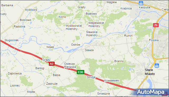 mapa Sławsk, Sławsk na mapie Targeo