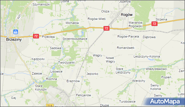 mapa Wągry, Wągry na mapie Targeo