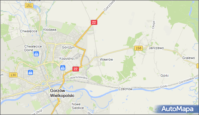 mapa Wawrów, Wawrów na mapie Targeo