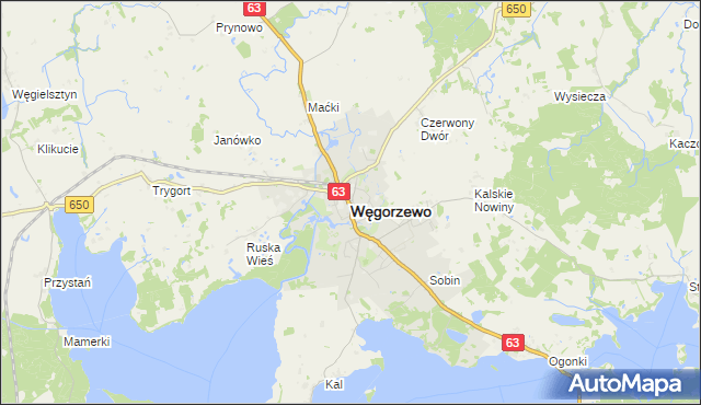 mapa Węgorzewo, Węgorzewo na mapie Targeo