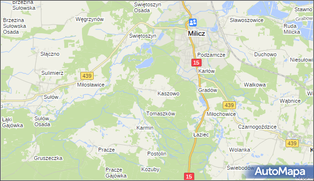 mapa Kaszowo, Kaszowo na mapie Targeo