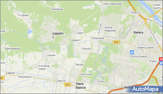 mapa Klaudyn, Klaudyn na mapie Targeo