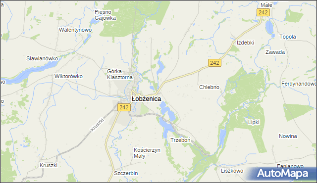 mapa Luchowo gmina Łobżenica, Luchowo gmina Łobżenica na mapie Targeo