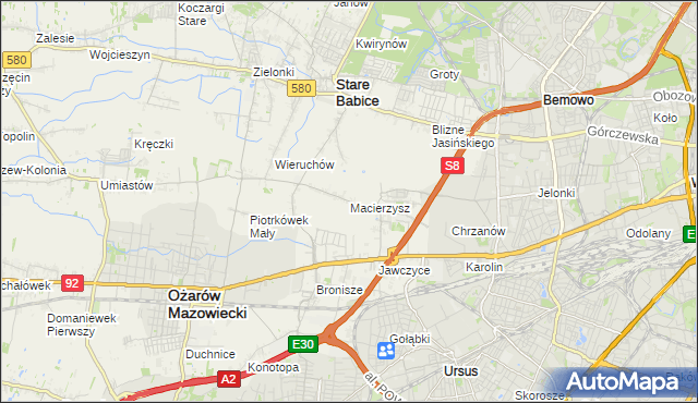 mapa Macierzysz, Macierzysz na mapie Targeo