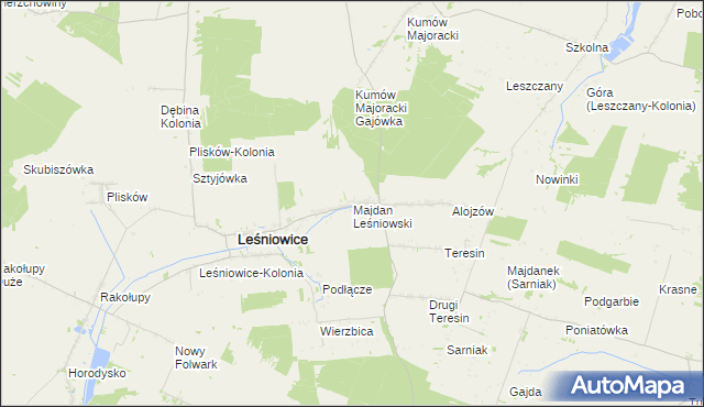 mapa Majdan Leśniowski, Majdan Leśniowski na mapie Targeo