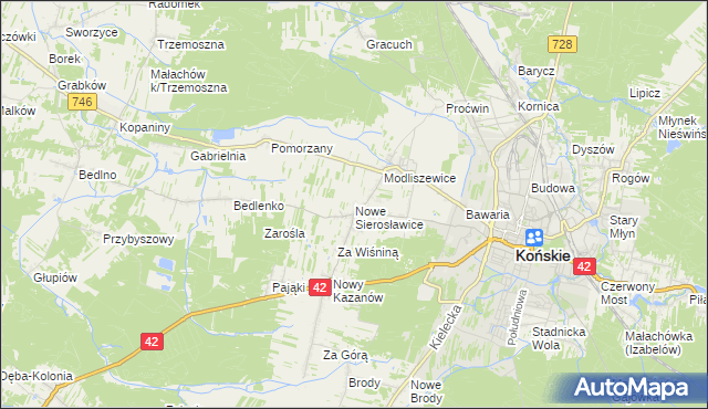 mapa Nowe Sierosławice, Nowe Sierosławice na mapie Targeo