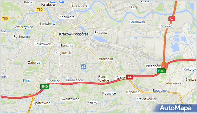 mapa Prokocim, Prokocim na mapie Targeo