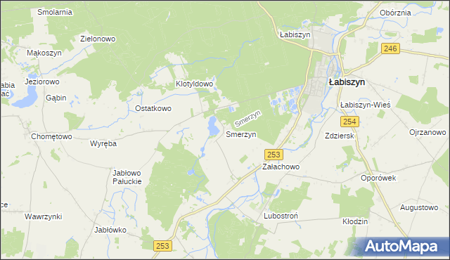 mapa Smerzyn, Smerzyn na mapie Targeo