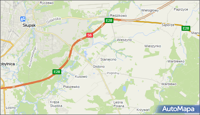 mapa Stanięcino, Stanięcino na mapie Targeo