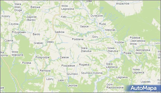 mapa Stara Zbelutka, Stara Zbelutka na mapie Targeo