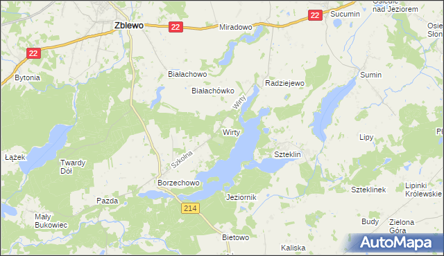 mapa Wirty, Wirty na mapie Targeo